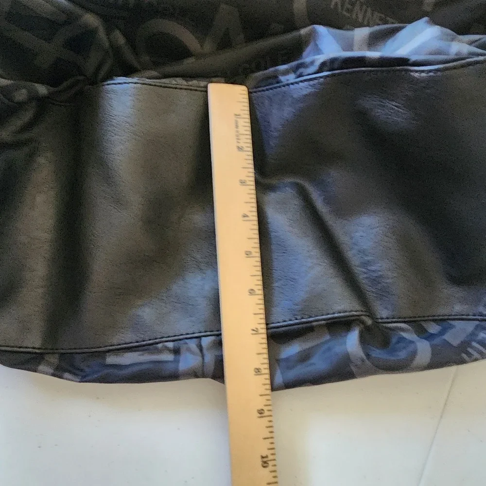 Kenneth Cole Reaction Nylon Slouchy Hobo Bag Black Monogrammed Oversized Casual